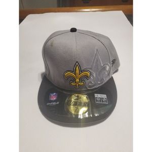 New Era NFL New Orleans Saints Gray 59FIFTY Fitted Hat, Cap, New 7 1/2 59.7cm